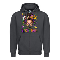 Smoke mardi gras school secretary caucasian messy bun Zipper Hoodie - texasbilliewilder