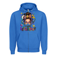 True Royal mardi gras school secretary caucasian messy bun Zipper Hoodie - texasbilliewilder