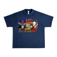 Navy Happy Hallothanksmas goats Urban Heavy Tee - NancyCooperArtShop