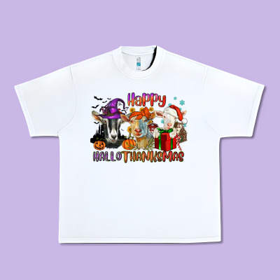 Happy Hallothanksmas Goats Urban Heavy Tee Designed By Nancycooperartshop