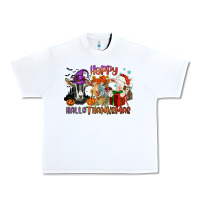 White Happy Hallothanksmas goats Urban Heavy Tee - NancyCooperArtShop