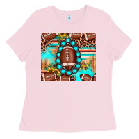 Bubblegum Pink football leopard turquoise gemstone sunflower Ladies Tee - JahusDesignShop