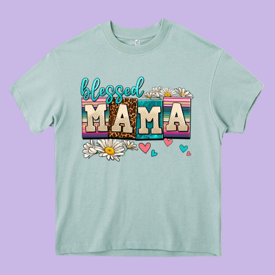 Daisy Blessed Mama Heavy Core Tee Designed By Adodesignshop