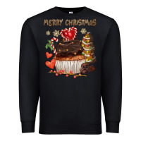 Black merry christmas cupcake chocolate Premium Sweatshirt - CowGirlArtShop