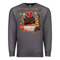 Charcoal Heather merry christmas cupcake chocolate Premium Sweatshirt - CowGirlArtShop