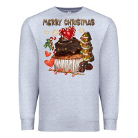 Heather Grey merry christmas cupcake chocolate Premium Sweatshirt - CowGirlArtShop