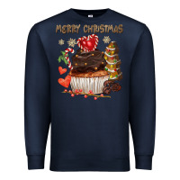 Navy merry christmas cupcake chocolate Premium Sweatshirt - CowGirlArtShop