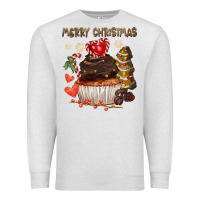Oatmeal Heather merry christmas cupcake chocolate Premium Sweatshirt - CowGirlArtShop