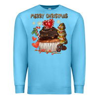 Ocean Blue merry christmas cupcake chocolate Premium Sweatshirt - CowGirlArtShop