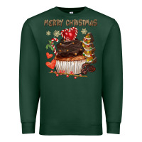 Sports Green merry christmas cupcake chocolate Premium Sweatshirt - CowGirlArtShop