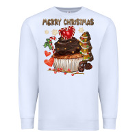White merry christmas cupcake chocolate Premium Sweatshirt - CowGirlArtShop