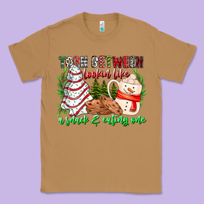 Torn Between Looking Like A Snack Eating One Classic Tee Designed By Cowhidedigitalart