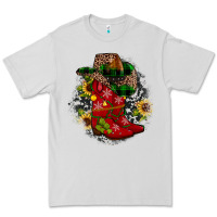 Dove Grey Christmas Cowboy Boots Premium Tee - JahusDesignShop