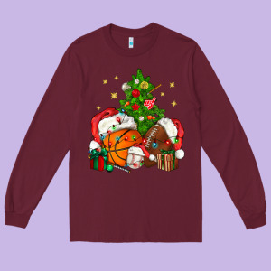 Christmas Sports Bbs Long Sleeve Tee Designed By Bundleandbundleshop