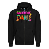 Black summer camp Zipper Hoodie - NancyCooperArtShop