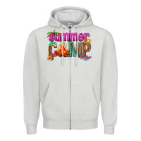 Dove Grey summer camp Zipper Hoodie - NancyCooperArtShop
