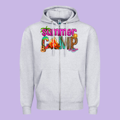 Summer Camp Zipper Hoodie Designed By Nancycooperartshop