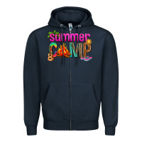 Navy summer camp Zipper Hoodie - NancyCooperArtShop