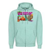 Seafoam summer camp Zipper Hoodie - NancyCooperArtShop