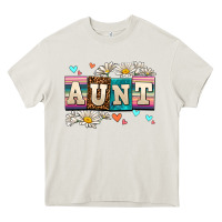 Cream daisy aunt Heavy Core Tee - AdoDesignShop