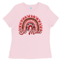 Bubblegum Pink be mine valentines day rainbow Ladies Tee - RanaPortraitStore