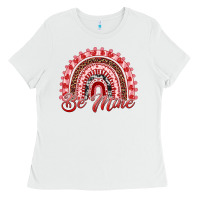 White be mine valentines day rainbow Ladies Tee - RanaPortraitStore