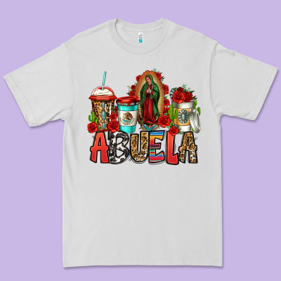 Lady Of Guadalupe Abuela Coffee Cups Premium Tee Designed By Jasminsmagicworld