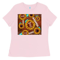 Bubblegum Pink football leopard sunflower Ladies Tee - JahusDesignShop