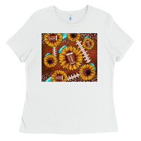 White football leopard sunflower Ladies Tee - JahusDesignShop