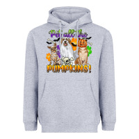Heather Grey pet all the pumpkins Heavyweight Hoodie - CowGirlArtShop