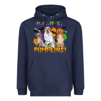 Navy pet all the pumpkins Heavyweight Hoodie - CowGirlArtShop