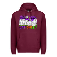Burgundy cat sheet ghost cats halloween Premium Hoodie - CowGirlArtShop