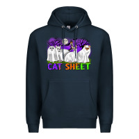 Navy cat sheet ghost cats halloween Premium Hoodie - CowGirlArtShop