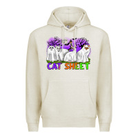 Oatmeal Heather cat sheet ghost cats halloween Premium Hoodie - CowGirlArtShop