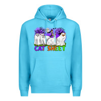 Ocean Blue cat sheet ghost cats halloween Premium Hoodie - CowGirlArtShop