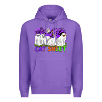 Purple cat sheet ghost cats halloween Premium Hoodie - CowGirlArtShop