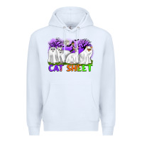 White cat sheet ghost cats halloween Premium Hoodie - CowGirlArtShop
