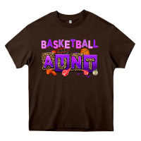 Chocolate Brown basketball aunt Heavy Core Tee - AdoDesignShop