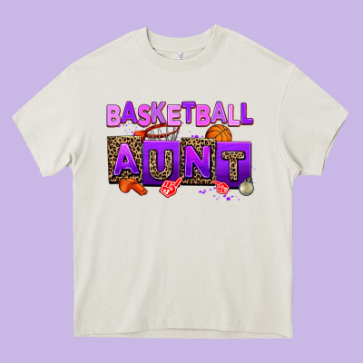 Basketball Aunt Heavy Core Tee Designed By Adodesignshop