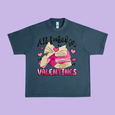 All Booked For Valentines Urban Heavy Tee Designed By Maliassmallbusiness