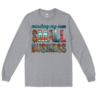 Heather Grey minding my own small business bbs Long Sleeve Tee - BundleAndBundleShop