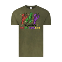 Vintage Olive i'm just here for the crawfish Vintage Tee - MaliasSmallBusiness
