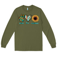 Army Green peace love sunshine Long Sleeve Tee - JahusDesignShop