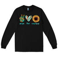 Black peace love sunshine Long Sleeve Tee - JahusDesignShop
