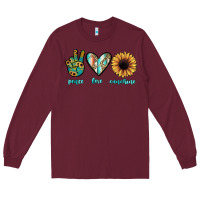 Burgundy peace love sunshine Long Sleeve Tee - JahusDesignShop