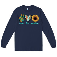Navy peace love sunshine Long Sleeve Tee - JahusDesignShop