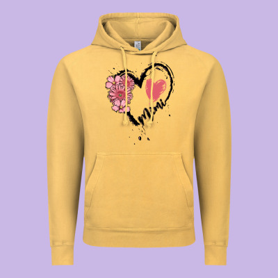 Mimi Flower Heart Vintage Hoodie Designed By Maliassmallbusiness