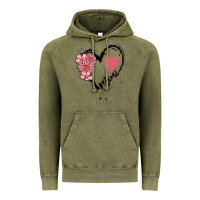 Vintage Olive mimi flower heart Vintage Hoodie - MaliasSmallBusiness