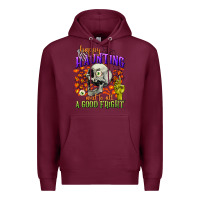 Burgundy happy haunting and to all a good fright Premium Hoodie - CowGirlArtShop