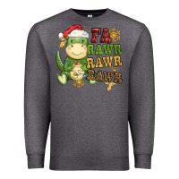 Charcoal Heather watercolor t rex fa rawr rawr rawr christmas Premium Sweatshirt - CowGirlArtShop